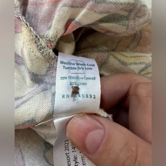 Marine Layer Tropical Floral Laney Midi Dress Size XL Tencel Linen Blend - Picture 9 of 9